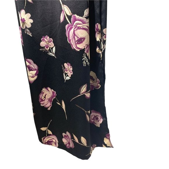 Vintage California Concepts Satin Purple Floral Sleeveless Dress Large - Picture 3 of 13